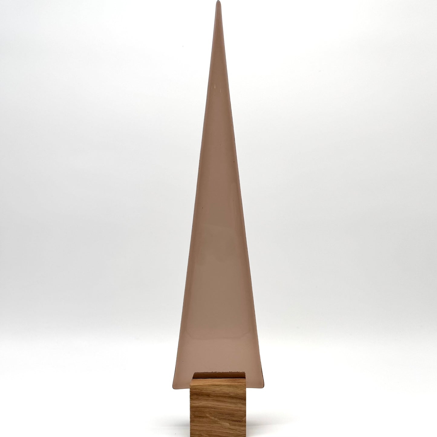 10005 Taupefarbener Glasbaum auf Eichenholz - ca. 30-31 cm hoch