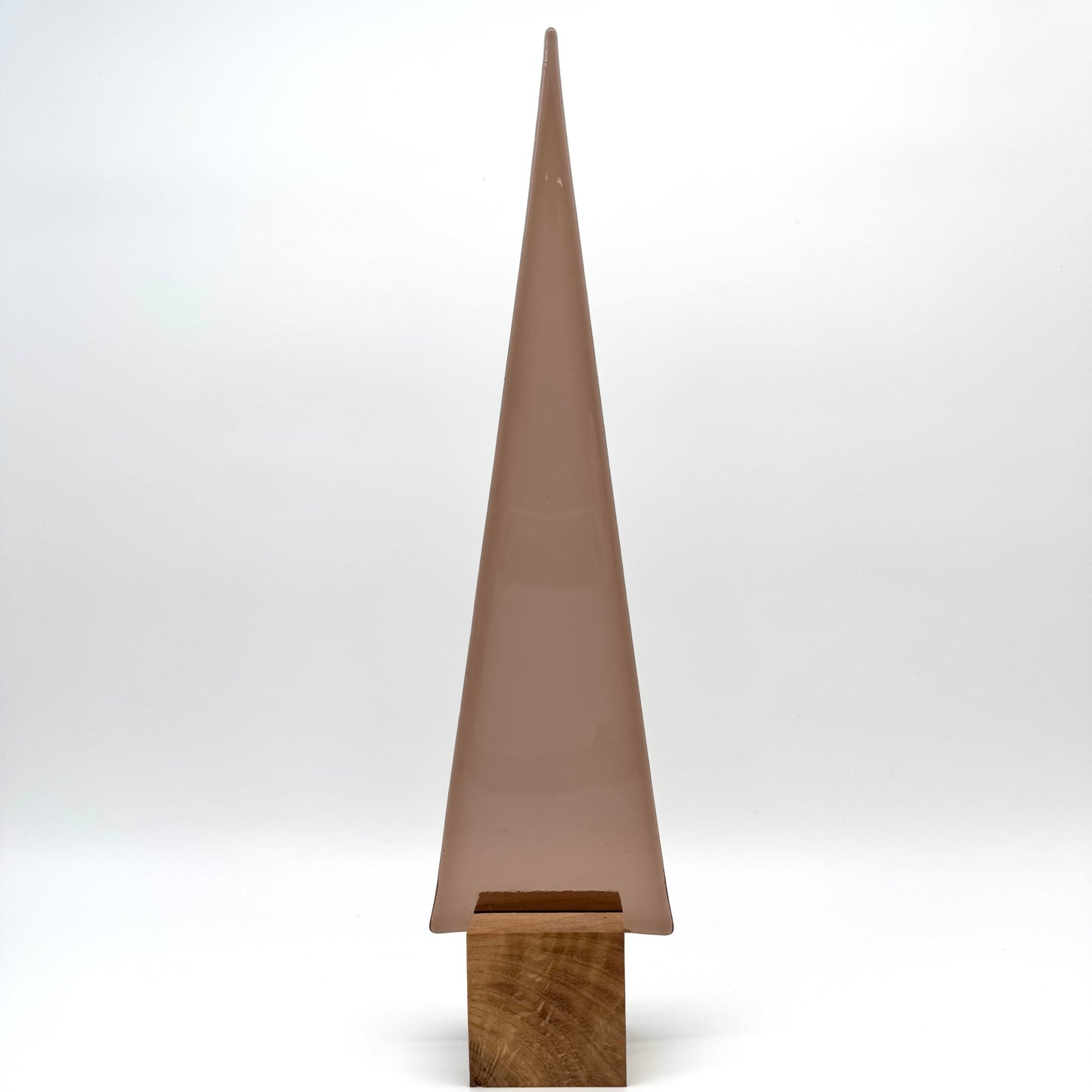 10009 Taupe Glasbaum auf Eichenholz - ca. 33 cm hoch