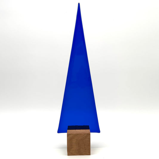 8000 Königsblauer Glasbaum auf Eichenholz - ca. 27,5 cm hoch