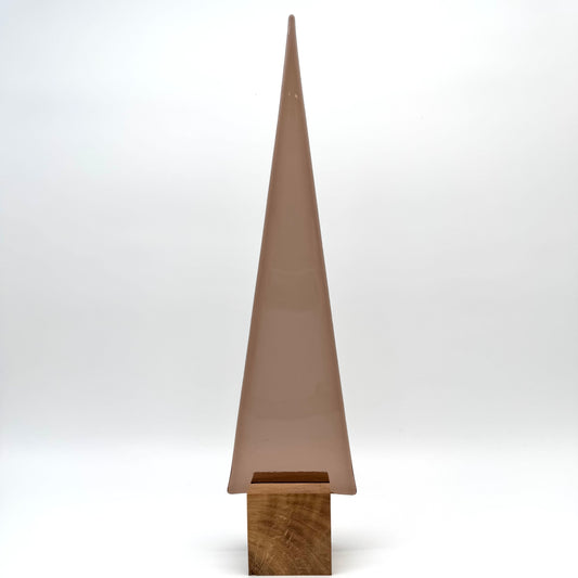 10009 Taupe Glasbaum auf Eichenholz - ca. 33 cm hoch